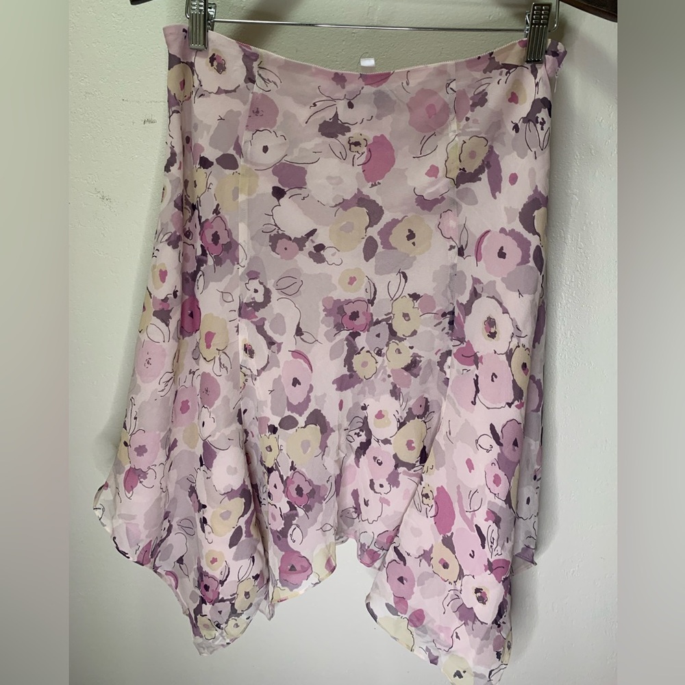 Express Women's Light Pink Skirt Floral Silk Size 8